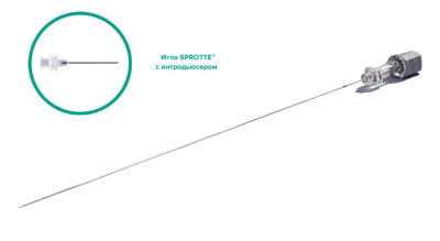 Спинальная игла Sprotte 22G x 6" (150мм) с интродьюсером — 10шт/уп купить оптом в Астрахани